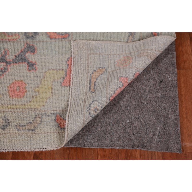 Hand Knotted Oriental 100% Wool Carpet Transitional All-Over Beige & Ivories Oushak Area Rug - 11' 9'' X 9' 4''