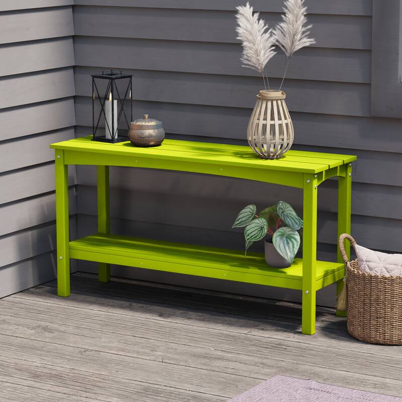 Laguna Hdpe All Weather Outdoor Patio Two Shelf Table
