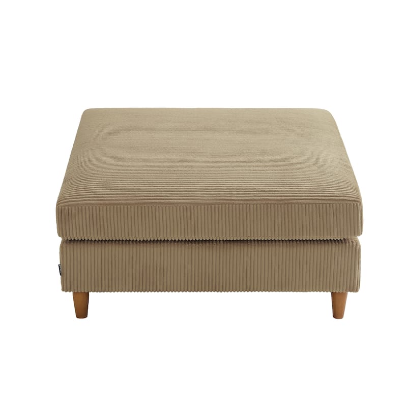 40" W Oversized Corduroy Upholstered Ottoman