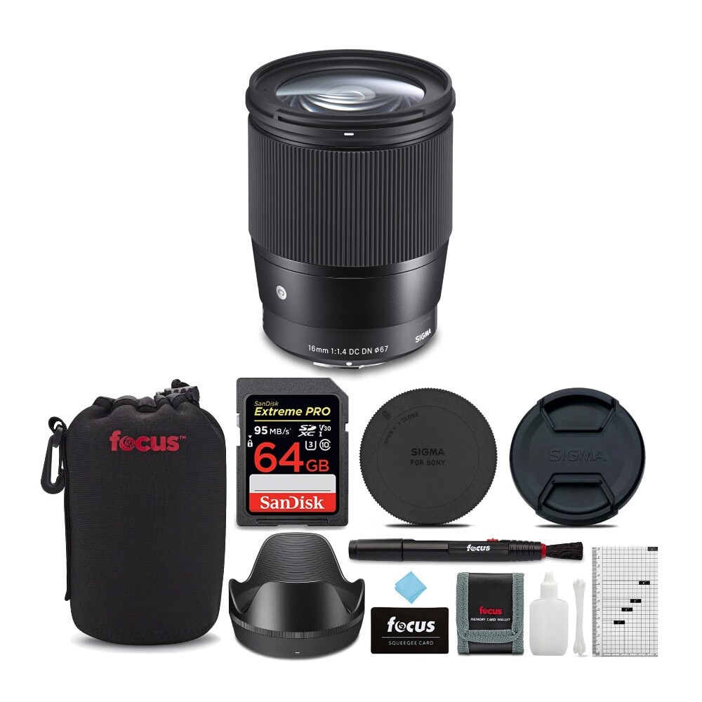 Sigma 56mm f//1.4 DC DN Contemporary Lens for Sony E with 64GB Extreme PRO Bundle