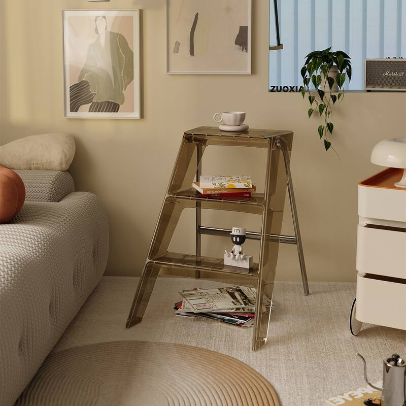 Home folding ladder frame indoor multi-functional thick folding ladder stool simple creative anti-slip edge table ladder frame