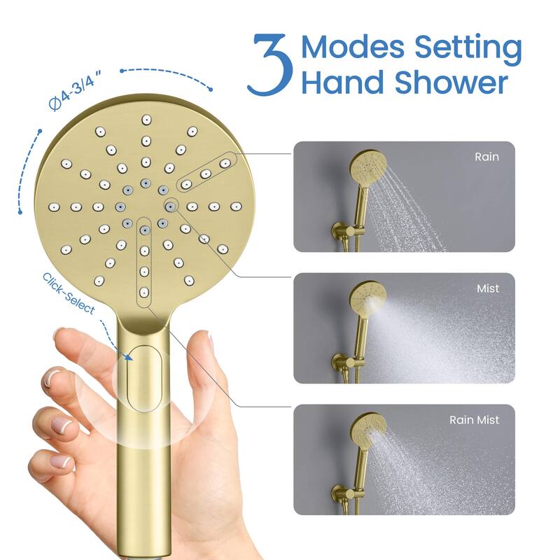 Circular Pressure Balanced 2-Function Shower System with Rough-In Valve