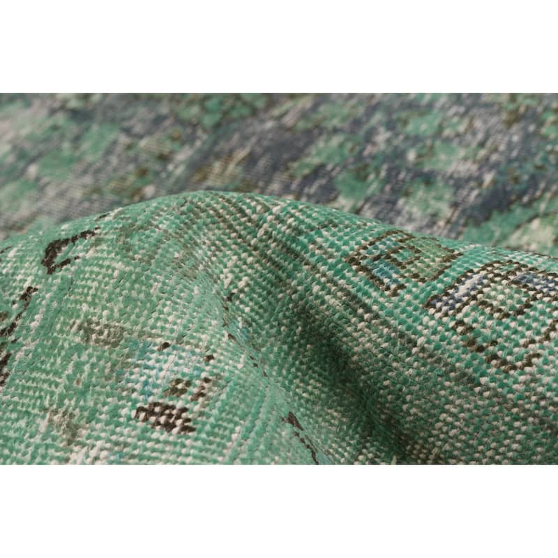 ECARPETGALLERY Hand-knotted Color Transition Light Green Wool Rug - 9'1 x 12'2