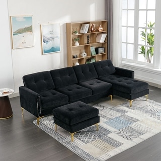 Living Room Furniture Sofa Set L-Shape Sectional Sofa Couch with ...