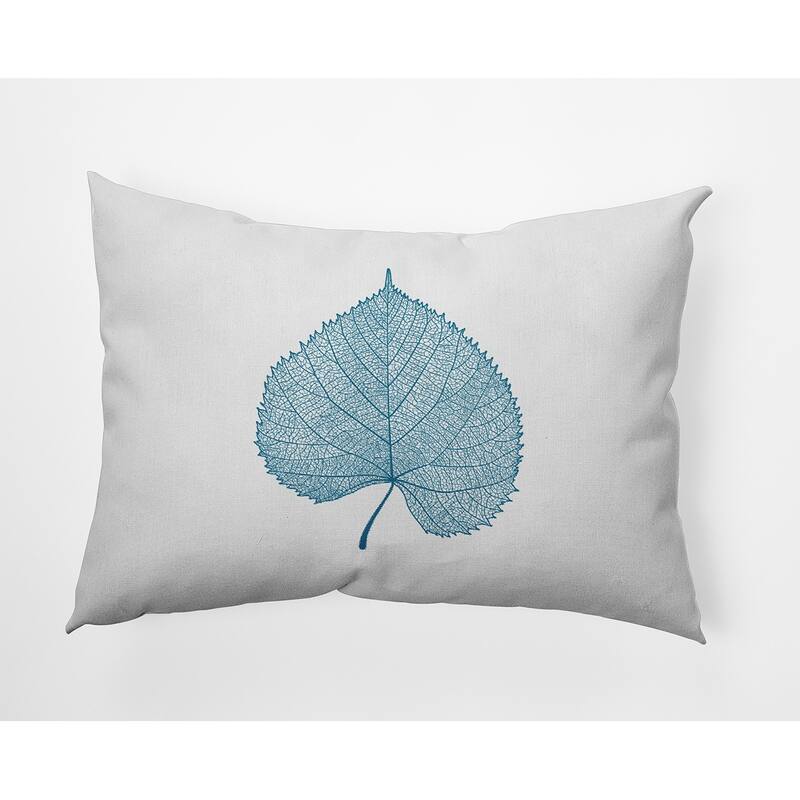 Leaf Study Fall Indoor/Outdoor Throw Pillow - 14" x 20" - Navy