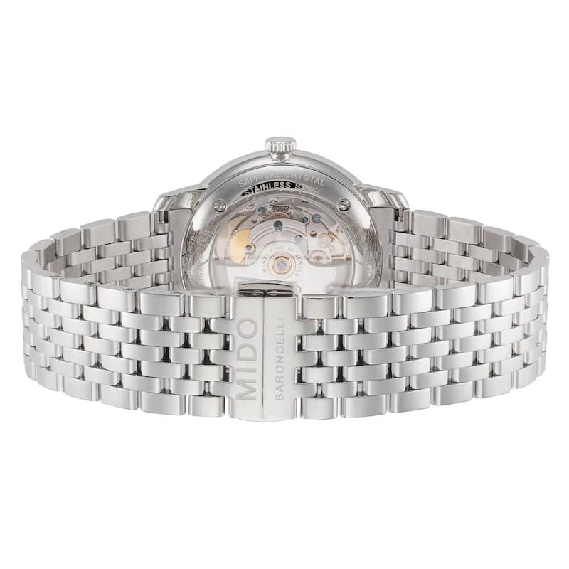 Mido Men's Baroncelli III 40mm Automatic Watch M0274081101100 - White - N/A