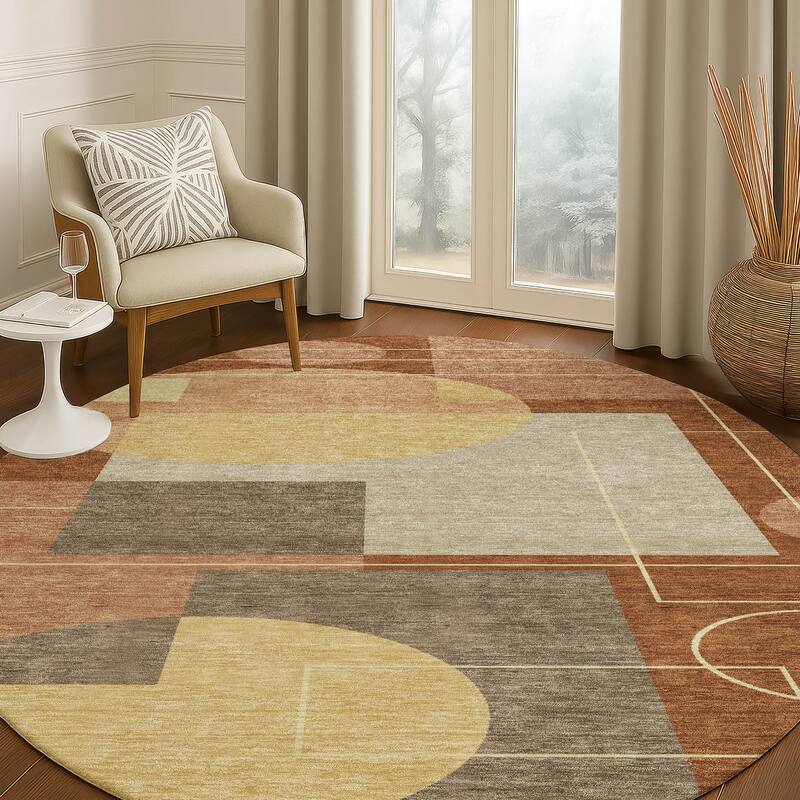 Machine Washable Indoor/ Outdoor Modern Filly Chantille Rug