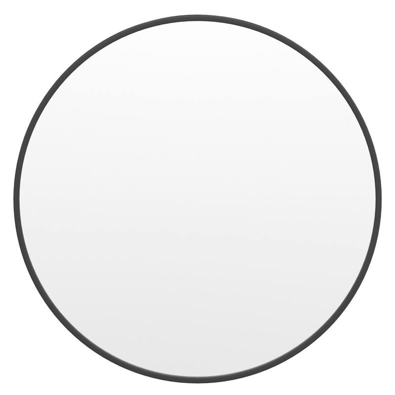 Wall Mount Shatterproof Round Accent Wall Mirror with Metal Frame
