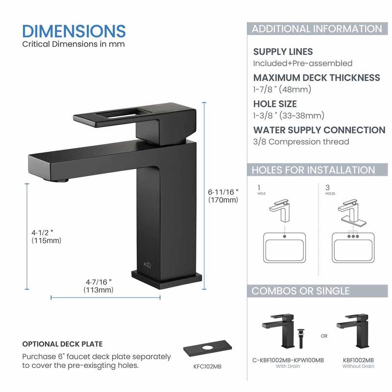 Single-handle Bathroom Vanity Sink Faucet w/ Water Hose