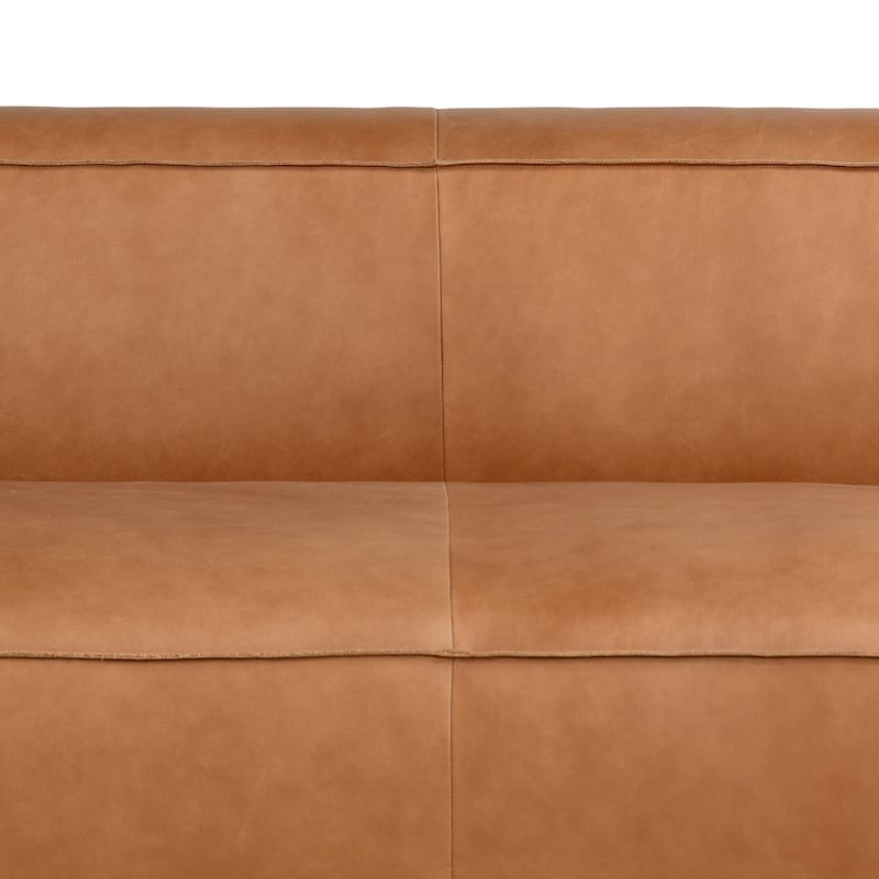 Poly & Bark Piazza 95" Sofa in Saddle Tan - Full Grain Genuine Italian Leather
