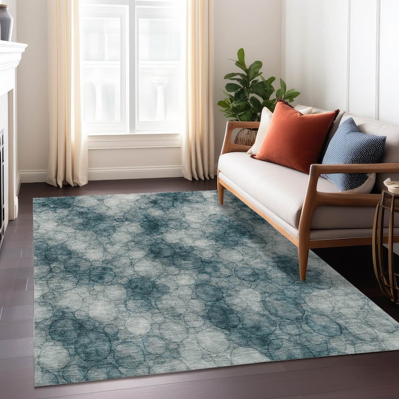 Machine Washable Indoor/ Outdoor Modern Aby Chantille Rug