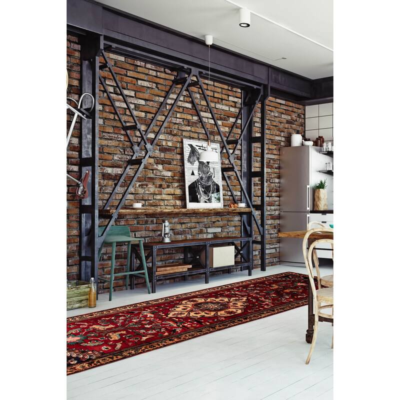 ECARPETGALLERY Hand-knotted Melis Vintage Red Wool Rug - 3'3 x 12'9