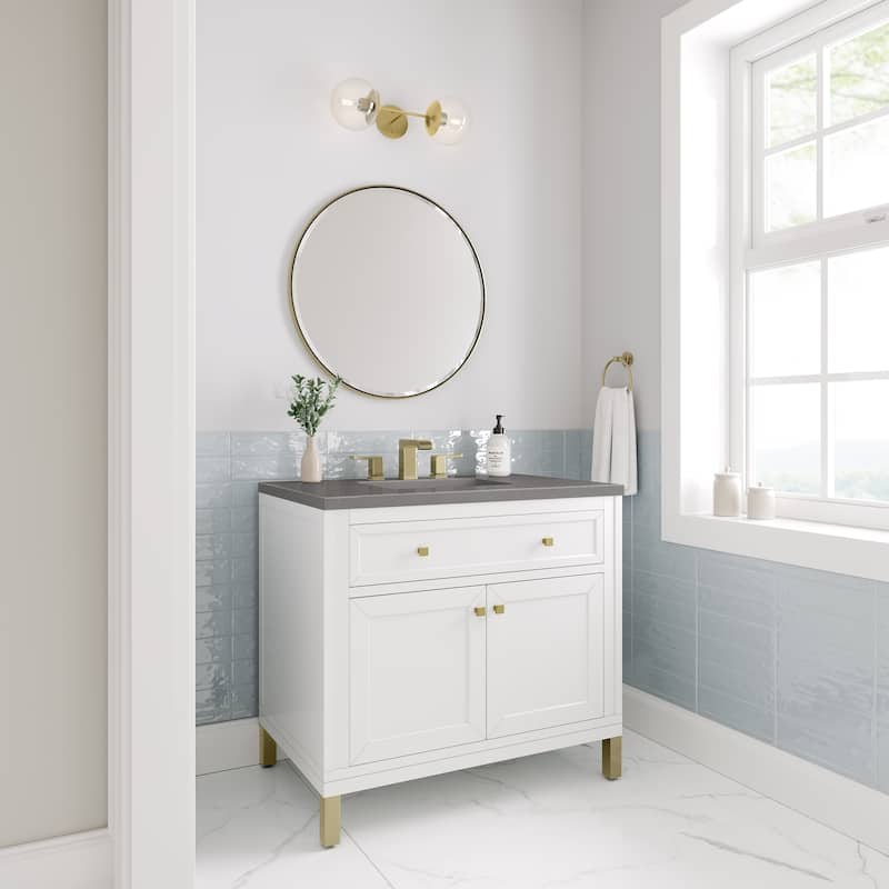 James Martin Vanities Chicago 36" Single Vanity, Glossy White
