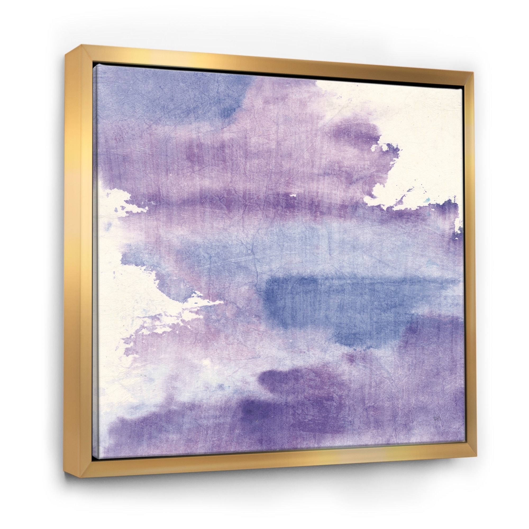 Designart Watercolor Purple Haze I Modern Contemporary Framed Canvas Overstock 25980850 30 In Wide X 30 In High Gold
