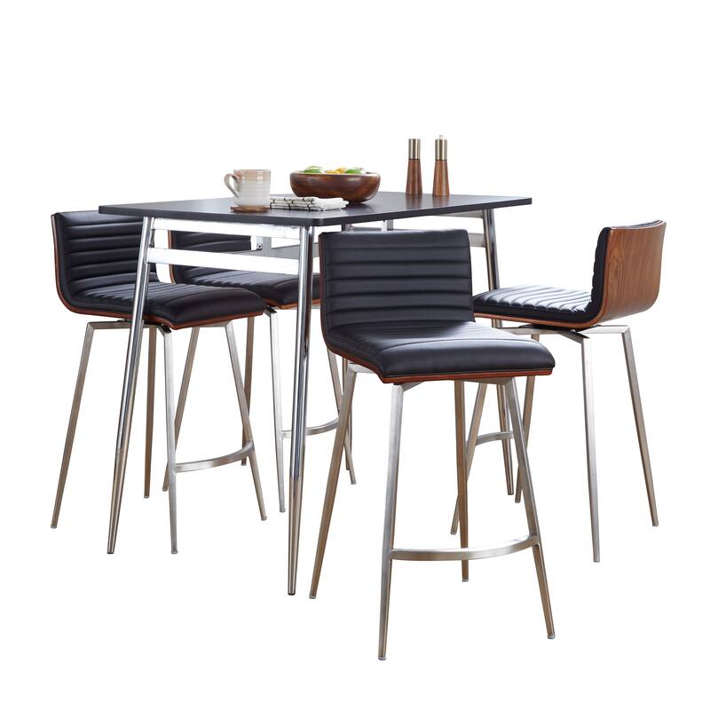Porch & Den Naldi-Mason Swivel 5-Piece Counter Height Dining Set