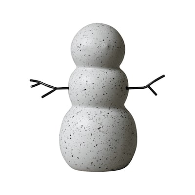 Ceramic Snowman Mole Dot Christmas Tabletop Figurine - 4.25" - White and Black