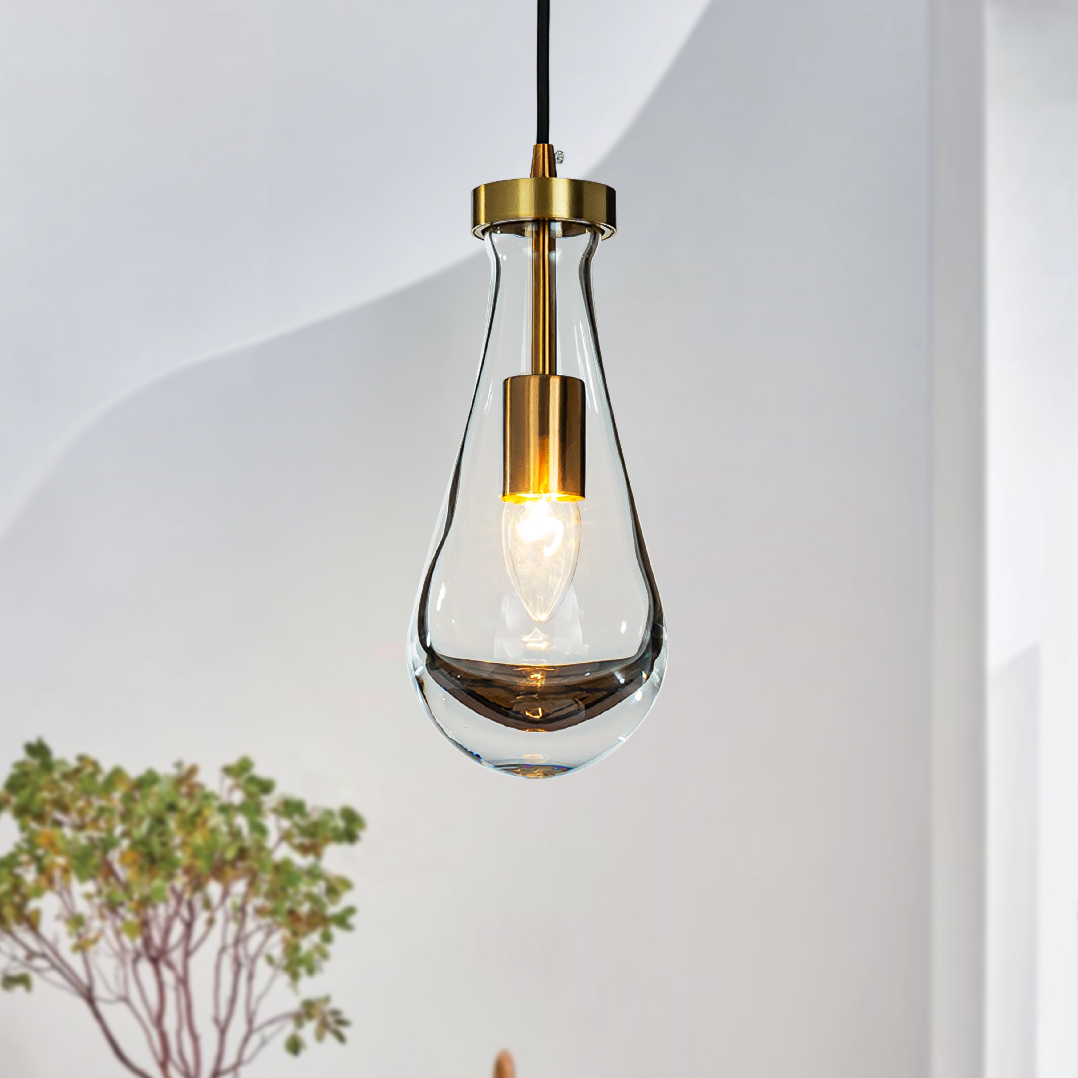 Single 5 Wide Cord Hung Farmhouse Antique Gold Glass Pendant Rustic Kitchen Hanging Lamp With Clear Teardrop Shade W5 Bed Bath Beyond 40850530
