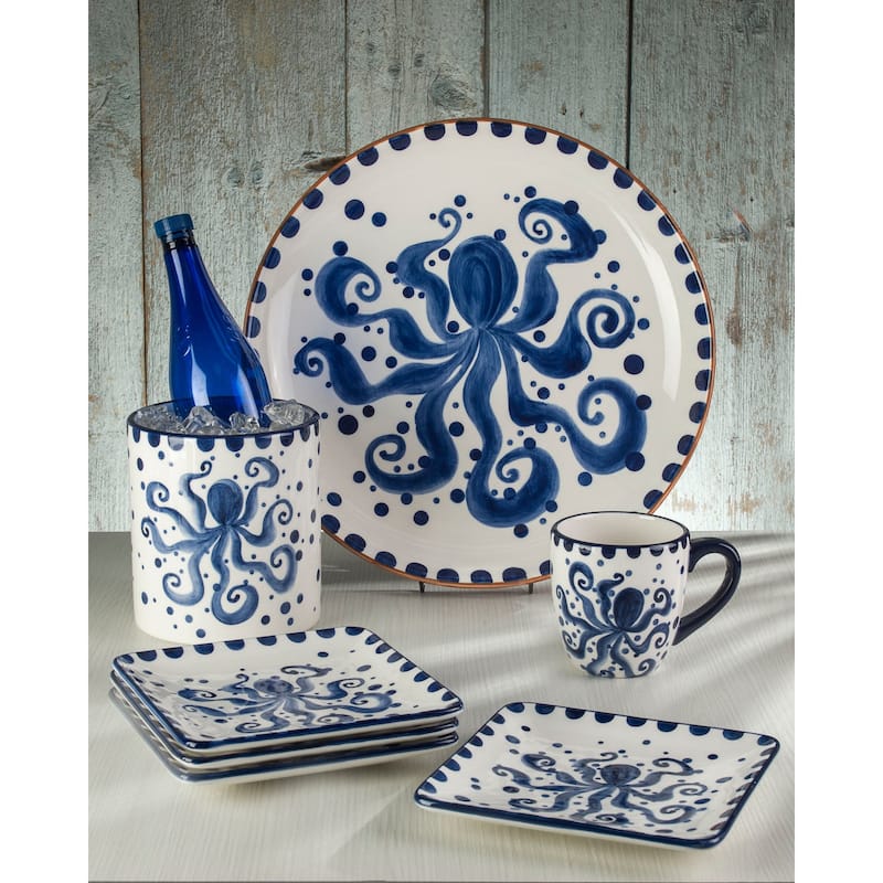 Euro Ceramica Octopus 15" Round Serving Platter