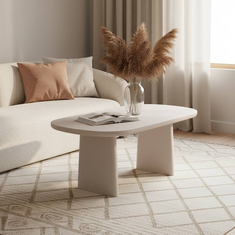 Modrest Evermore Modern Grey Faux Cement Coffee Table