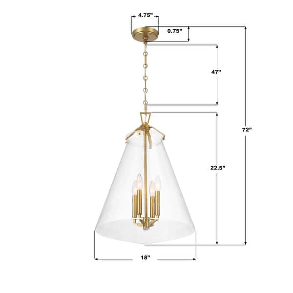 Crystorama Lighting Group VSS-7018 Voss 4 Light 18" Wide Taper Candle