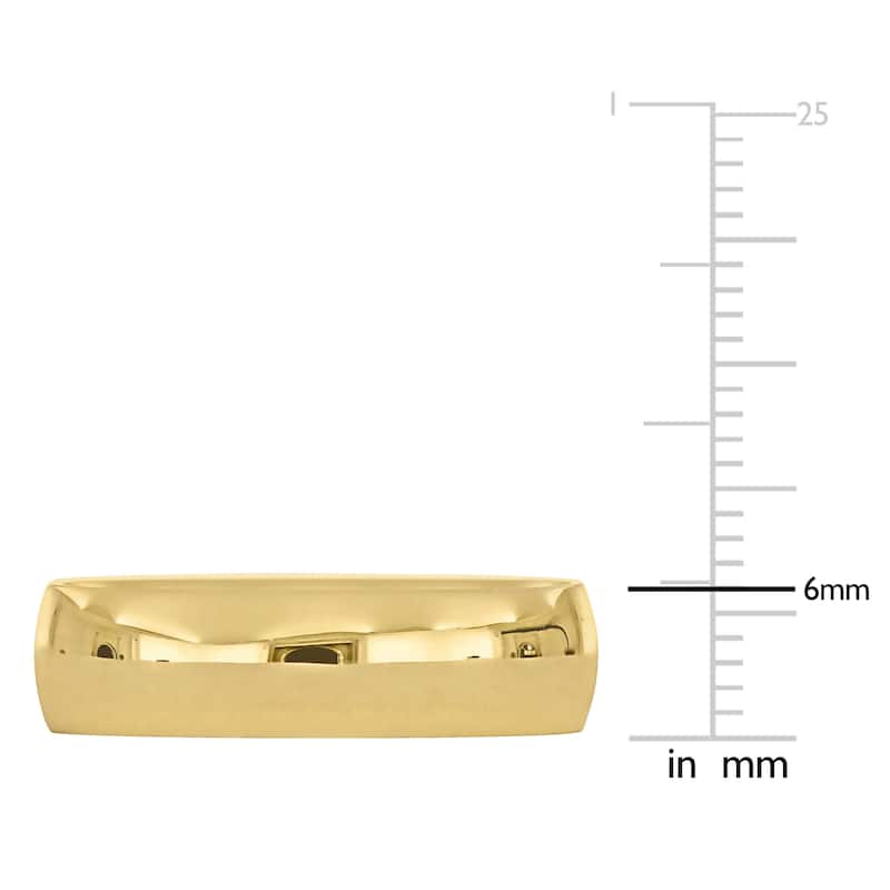Miadora Mens 6 mm Polished Finish Wedding Band in 14k Yellow Gold
