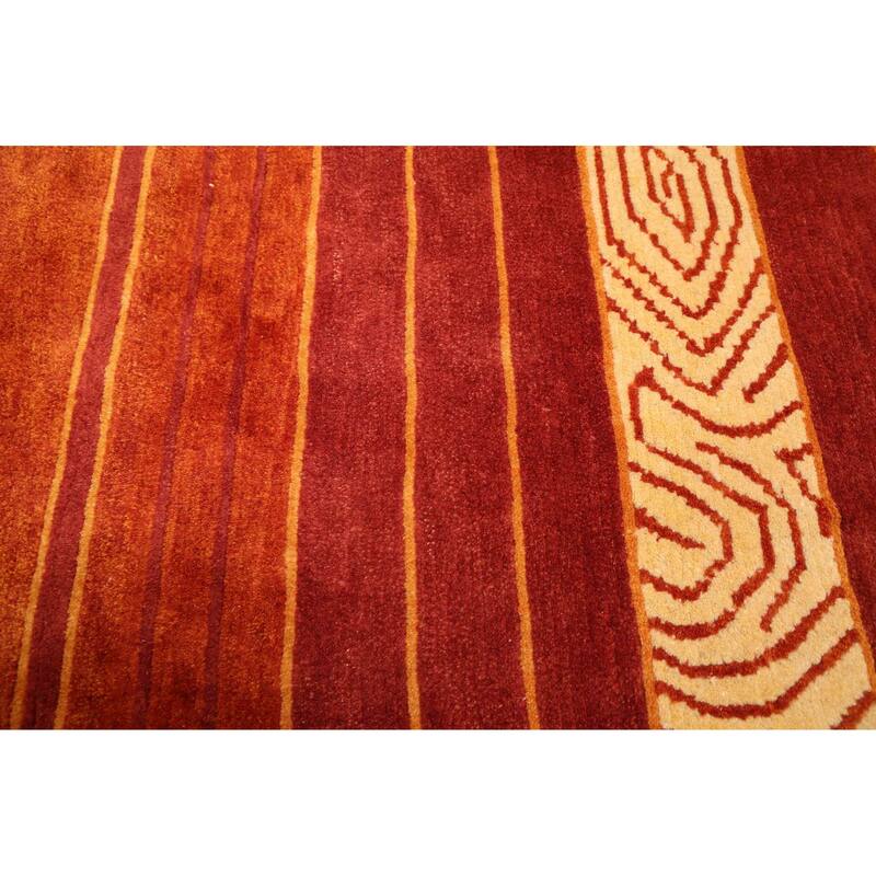 ECARPETGALLERY Hand-knotted Opulence Dark Red Wool Rug - 5'8 x 7'10