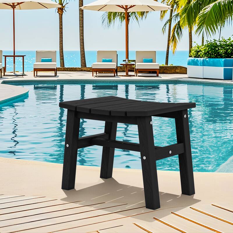 Outdoor Patio HDPE Ottoman Footstool, Extra Seat
