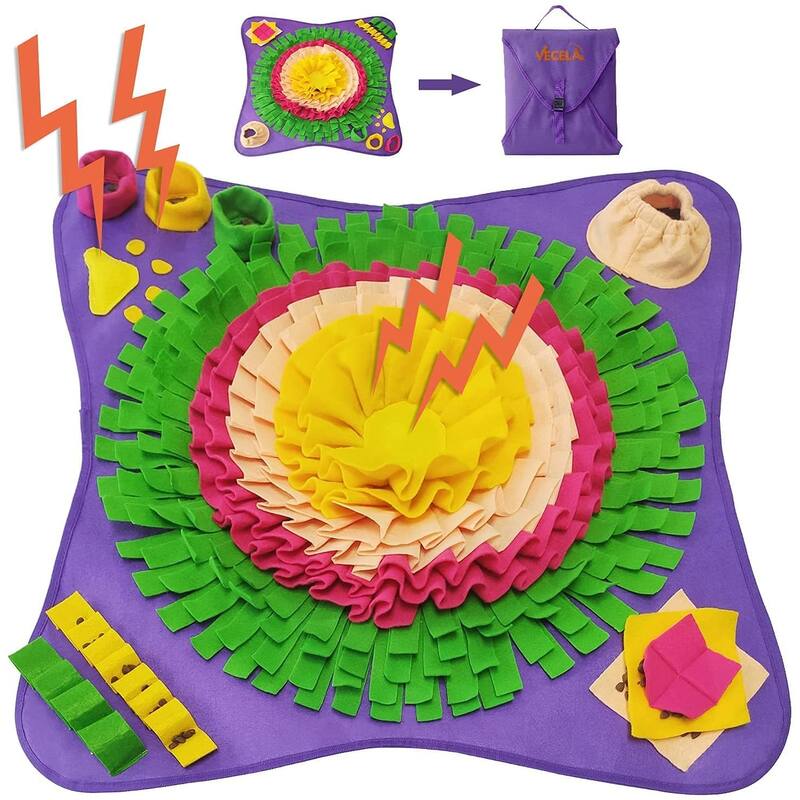 28.3" Pet Snuffle Foraging Mat, Dog Mental Puzzle Interactive Stimulation Toys for Smell Training and Slow Eating - N/A - Purple