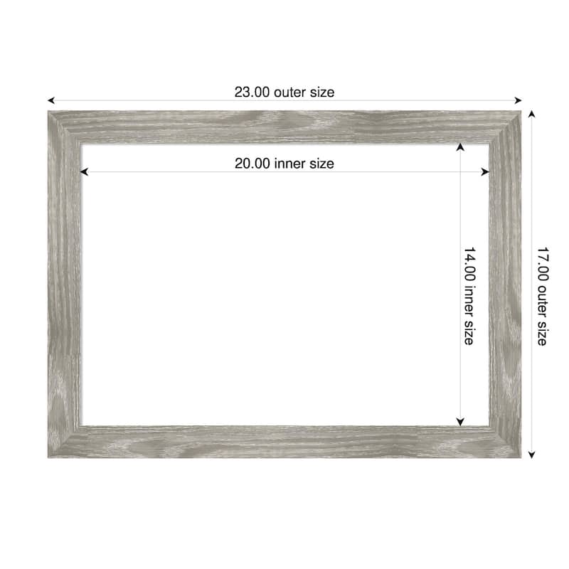 Amanti Art Dove Greywash Square Framed Dry Erase Magnetic Board - 23 x 17 in