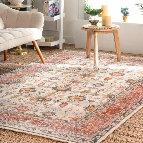 Porch & Den La Brea Multicolor Vintage Persian Floral Area Rug