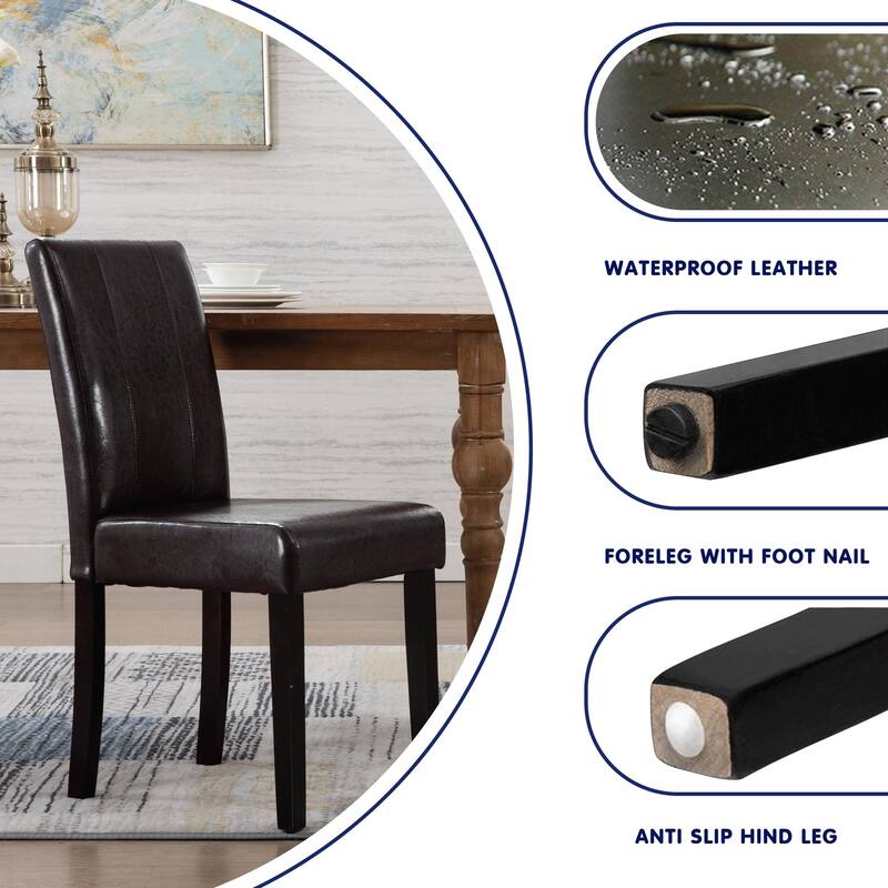 Subrtex Homes and Gardens PU Leather Dining Chair (Set of 2)