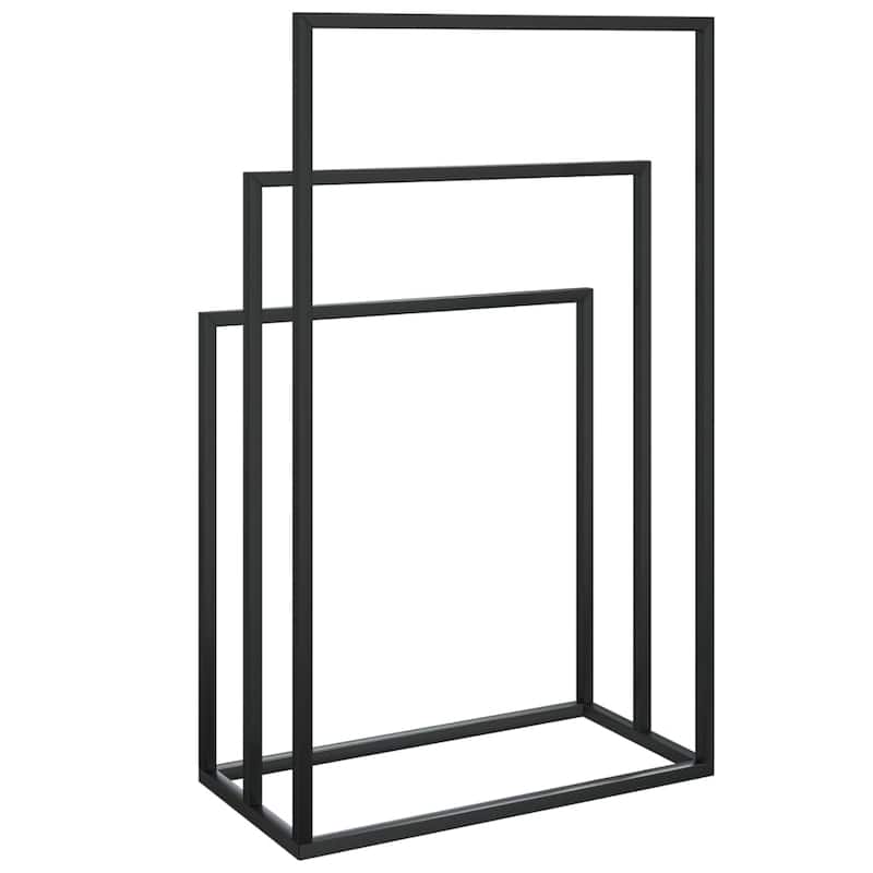 vidaXL Towel Rack Freestanding 2 Tier Towel Holder Stand for Bathroom Iron