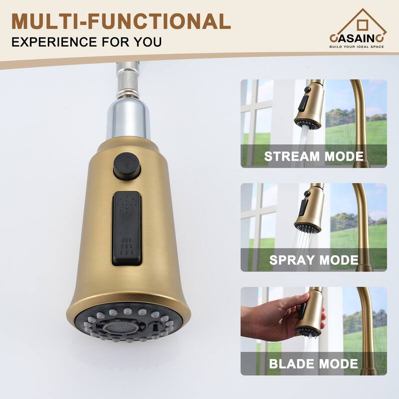 Single Handle Pull-Down Sprayer Kitchen Faucet