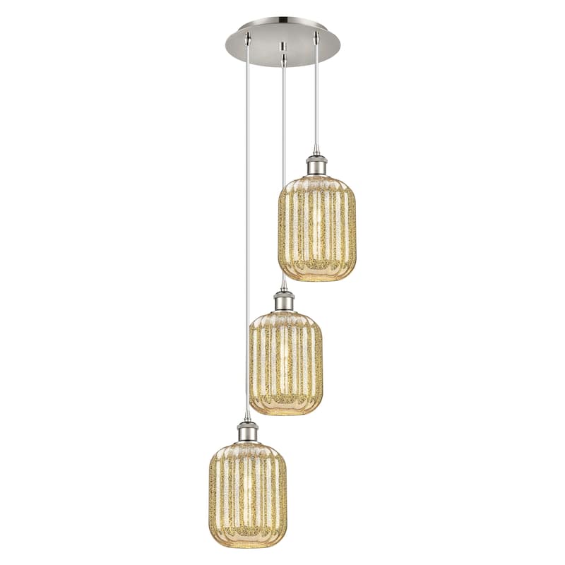 Innovations Lighting Endless Possibilities Ballston - Preston - 3 Light 13" Jar Shade Cord Hung Multi Pendant - Mercury/Polished Nickel