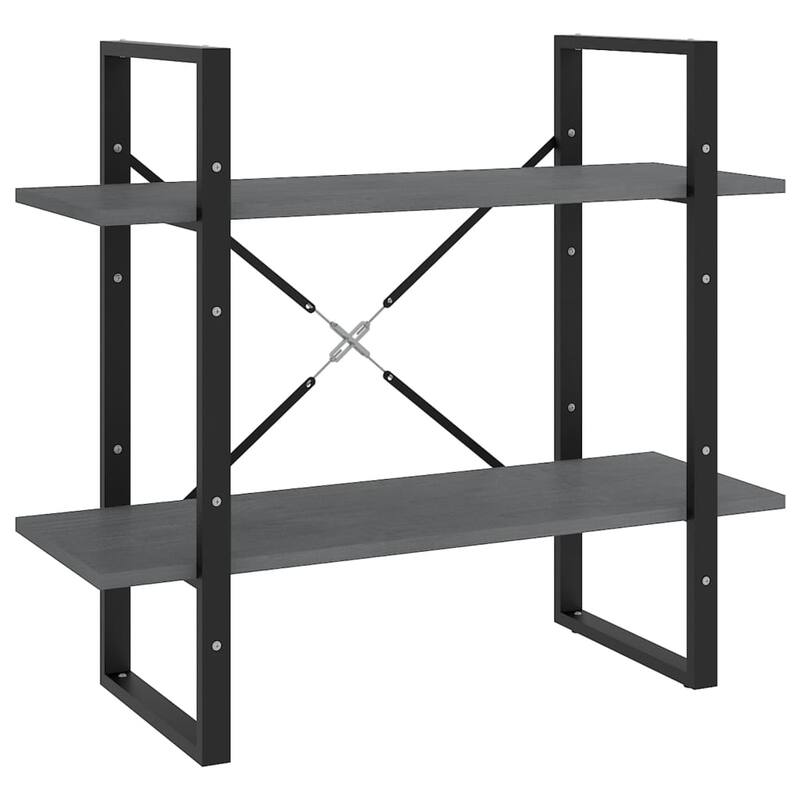 vidaXL 4-Tier Book Cabinet Black 31.5"x11.8"x55.1" Solid Pine Wood