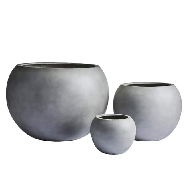 DreamPatio Riverside Fiberstone Modern Sphere Planter for Indoor/Outdoor