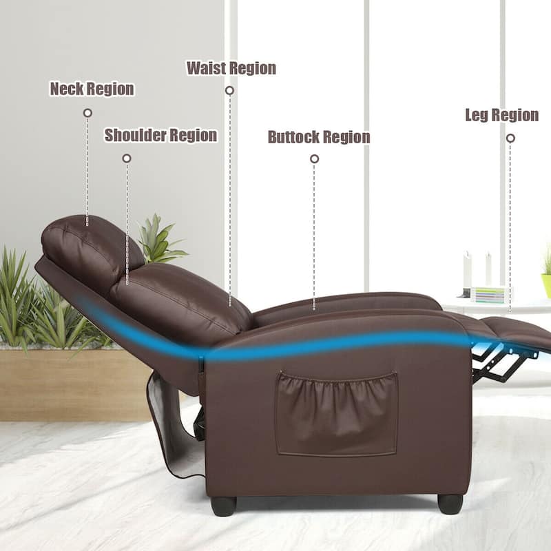 Comfortable Recliner Massage Chair for Living Room with Side Pocket