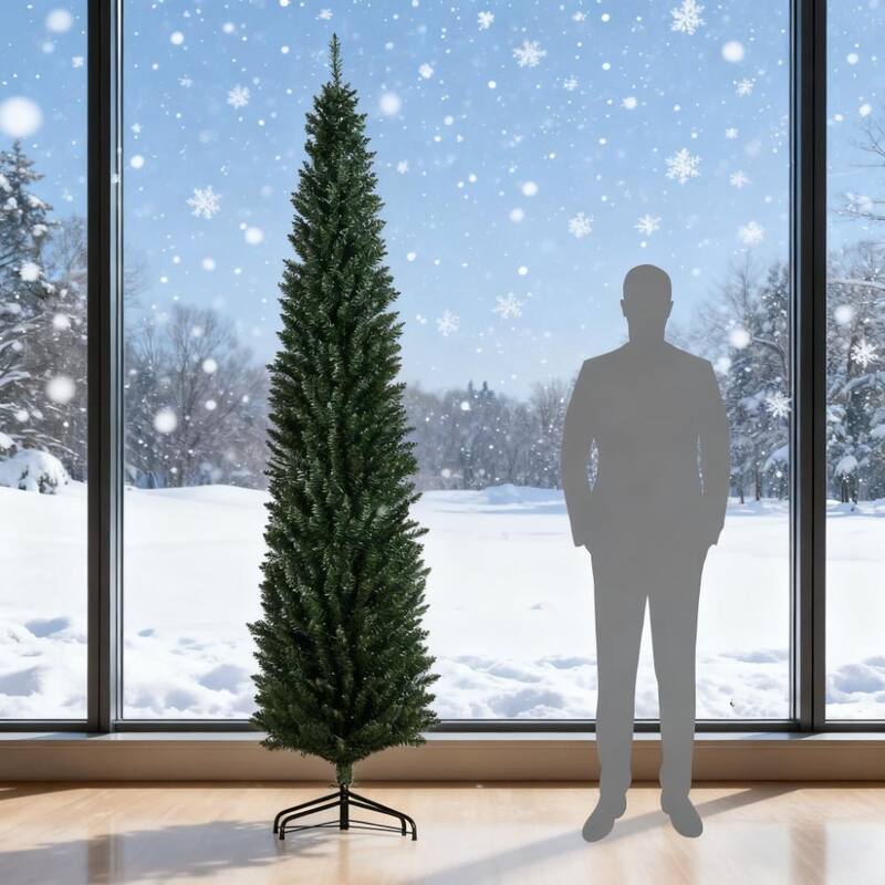 8' Artificial Pencil Christmas Trees - Green