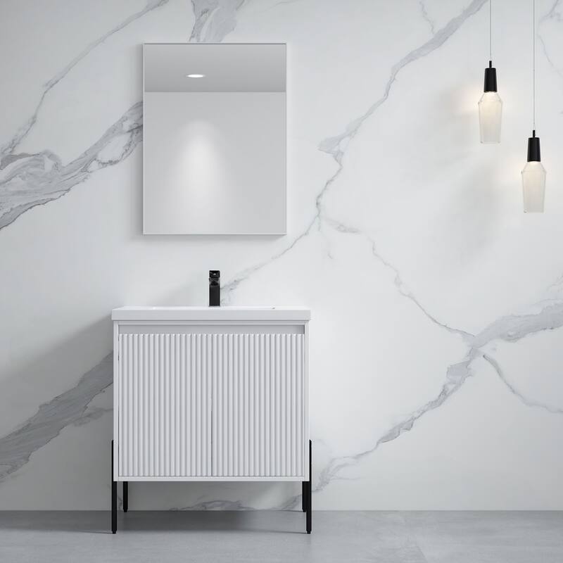 Ripple 30" Single Bathroom Vanity Kit (Assembly Required) - White