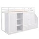 preview thumbnail 26 of 30, Functional Loft Bed with 3 Shelves, 2 Wardrobes, 2 Drawers, and Storage Ladder, No Box Spring Needed, Grey