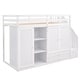 preview thumbnail 10 of 14, Loft Bed with Storage Shelves, Wardrobes, and Drawers, White