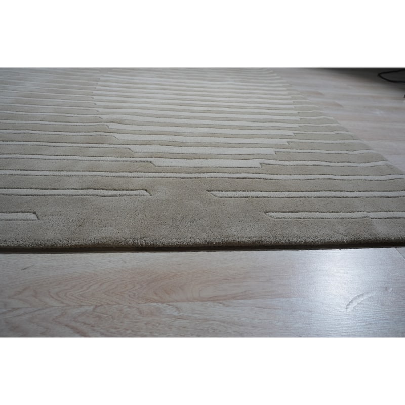 Beige Hand-Tufted Wool Modern Rug by EORC | Elegant and Luxurious Area