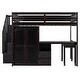 preview thumbnail 58 of 58, Full Size Multifunctional Loft Bed with Wardrobe With Shelves,A Side Desk With 2 Drawers,A Movable Table
