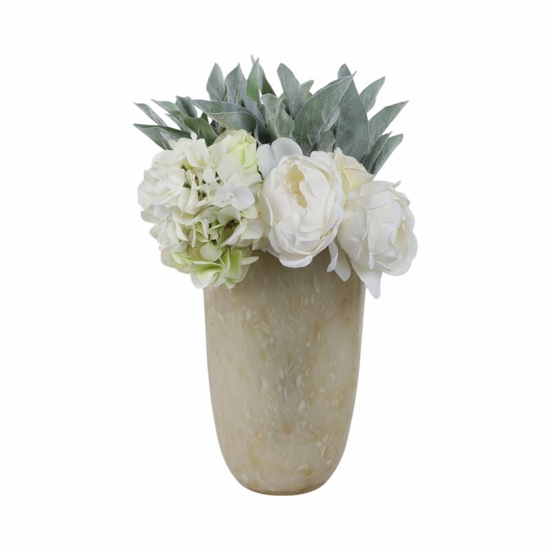 Glass Decorative Vase Textured Handcrafted Sculptural Statement Style