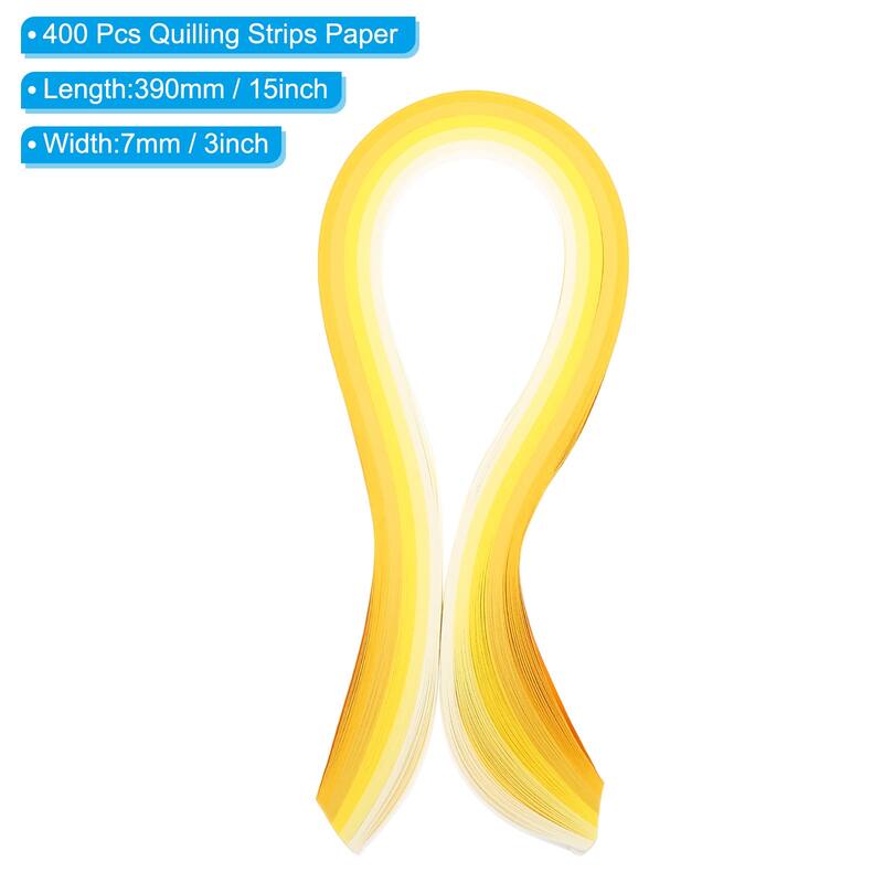 400 Pcs 390 x 7mm Rainbow Quilling Strips Paper - Gradient Light Yellow