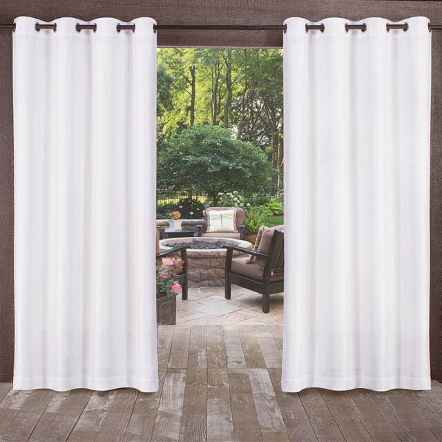 ATI Home Biscayne Indoor/Outdoor Grommet Top Curtain Panel Pair - 54X120 - White