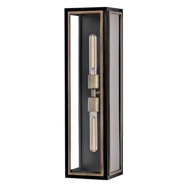 slide 1 of 1, Hinkley Lighting 12984 Shaw 2 Light 24" Tall Wall Sconce Black