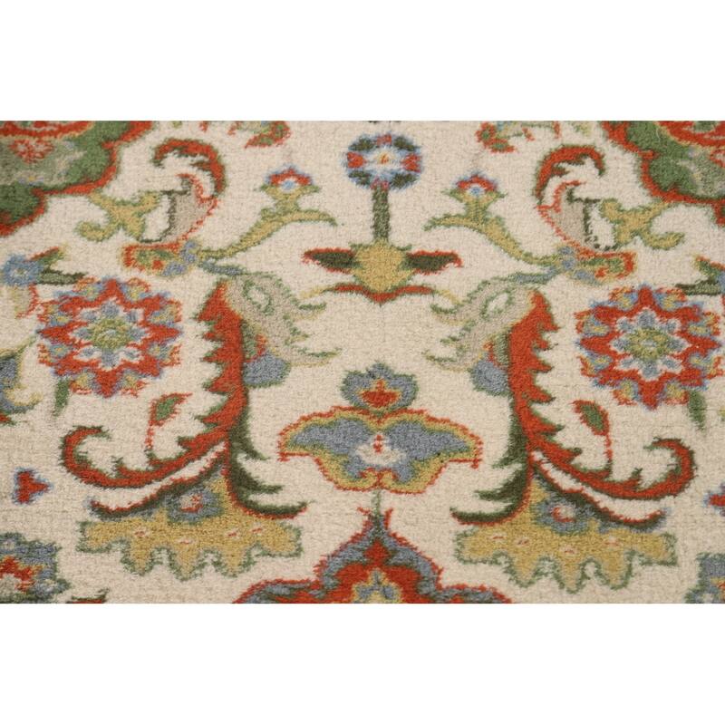 Floral Ivory Kashan Oriental Accent Rug Handmade Wool Carpet - 2'6" x 4'1"