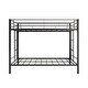 preview thumbnail 8 of 7, Sturdy Metal Bunk Bed Twin Over Twin with shelf and Slatted, Black