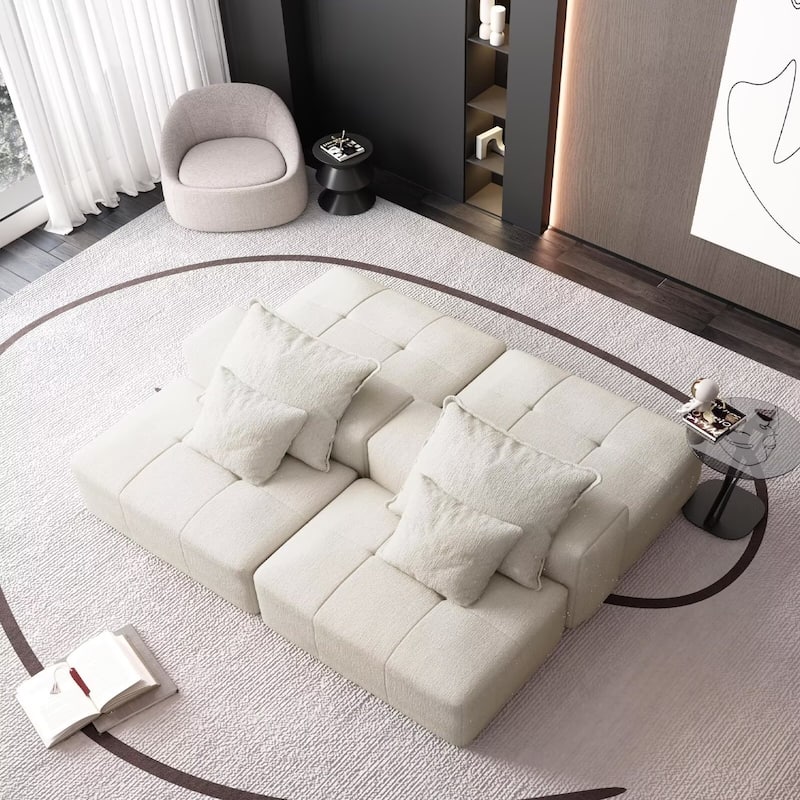 Oversized Modular Sectional Sofa,Sparkling Chenille Fabric,DIY Sofa